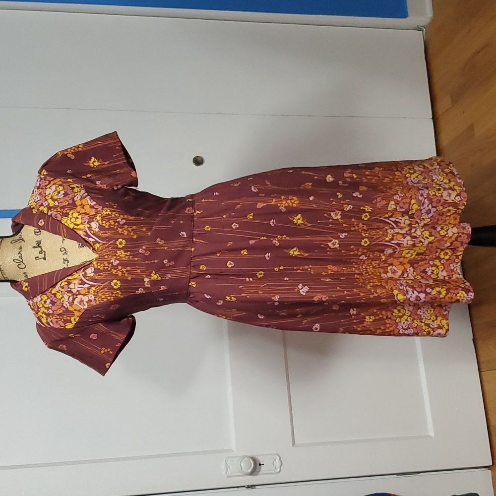Modcloth Lively Identity Floral Dress Size S